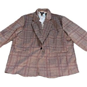 Torrid Women’s Plaid Blazer in Brown and Black